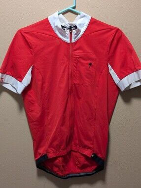 Specialized Red Full-Zip Cycling Jersey With White Accents - Medium